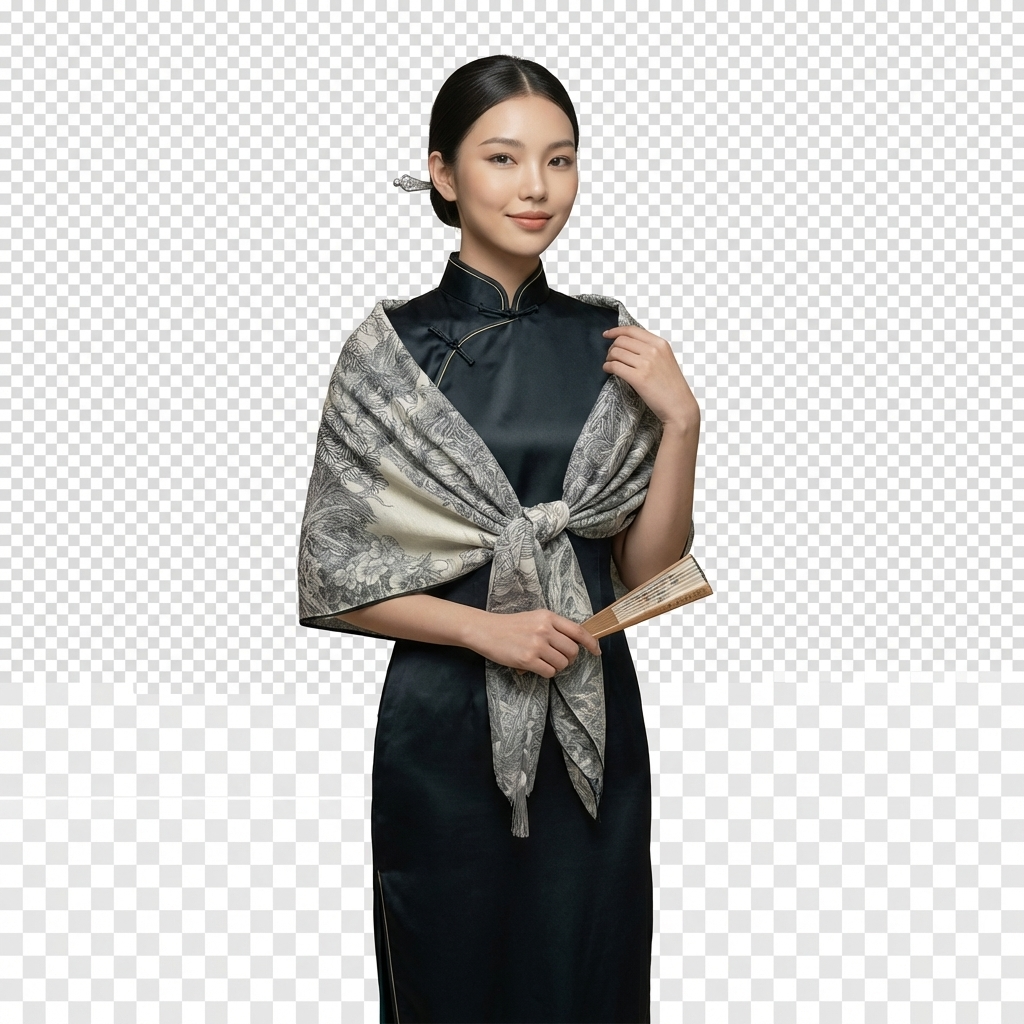 Shu Brocade Shawl - 100% Mulberry Silk | Hand-Cut, Soft & Versatile 140×140cm