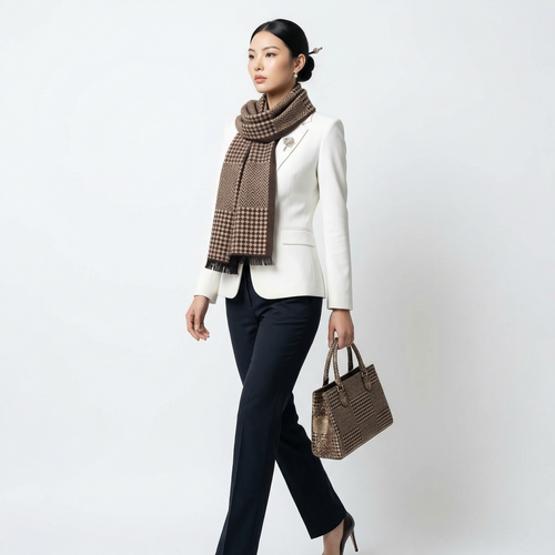 Shu Brocade Scarf – 100% Mulberry Silk | Hand-Cut, Soft &amp; Versatile 180cm*30cm