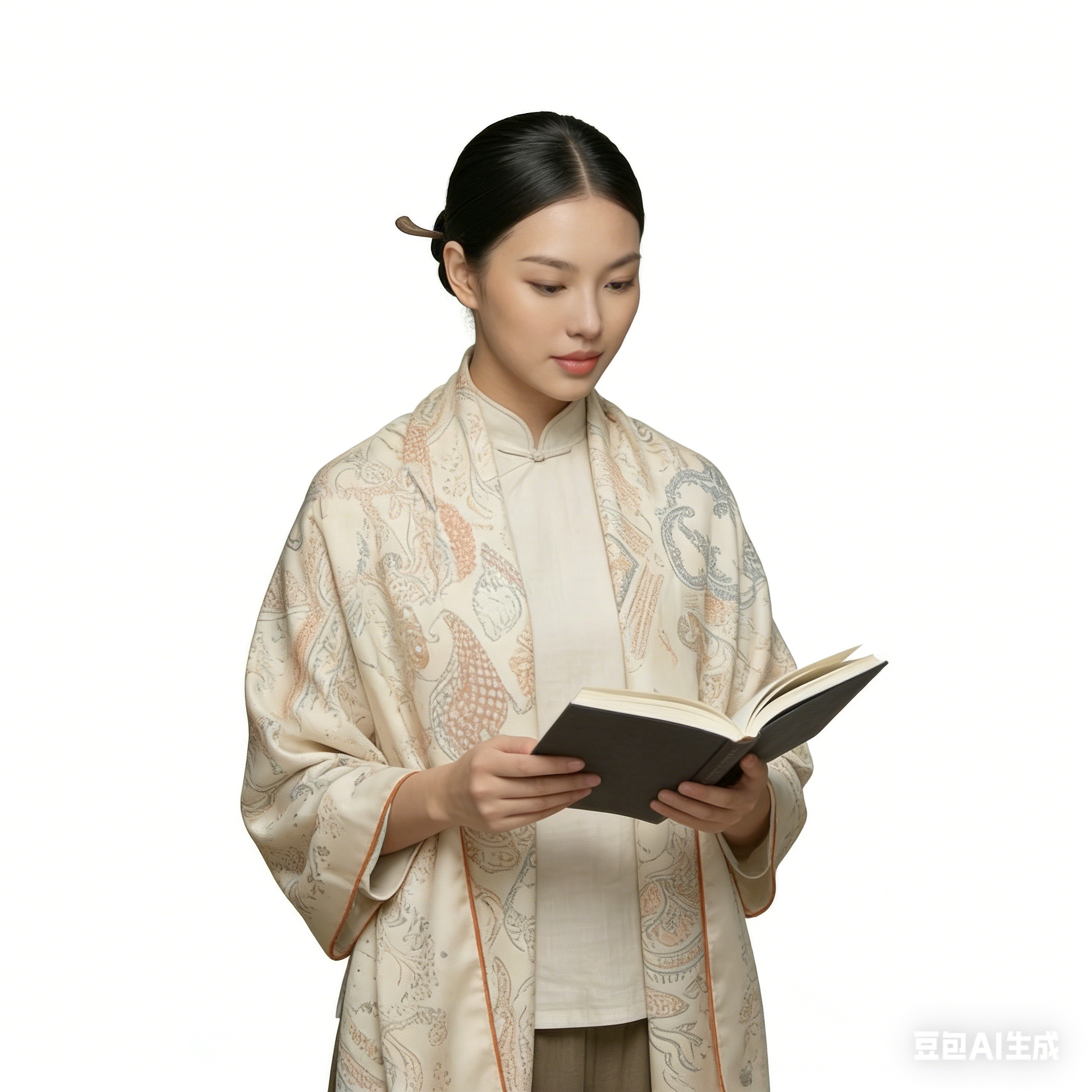 Shu Brocade Shawl - 100% Mulberry Silk | Hand-Cut, Soft & Versatile 140×140cm, modern pattern