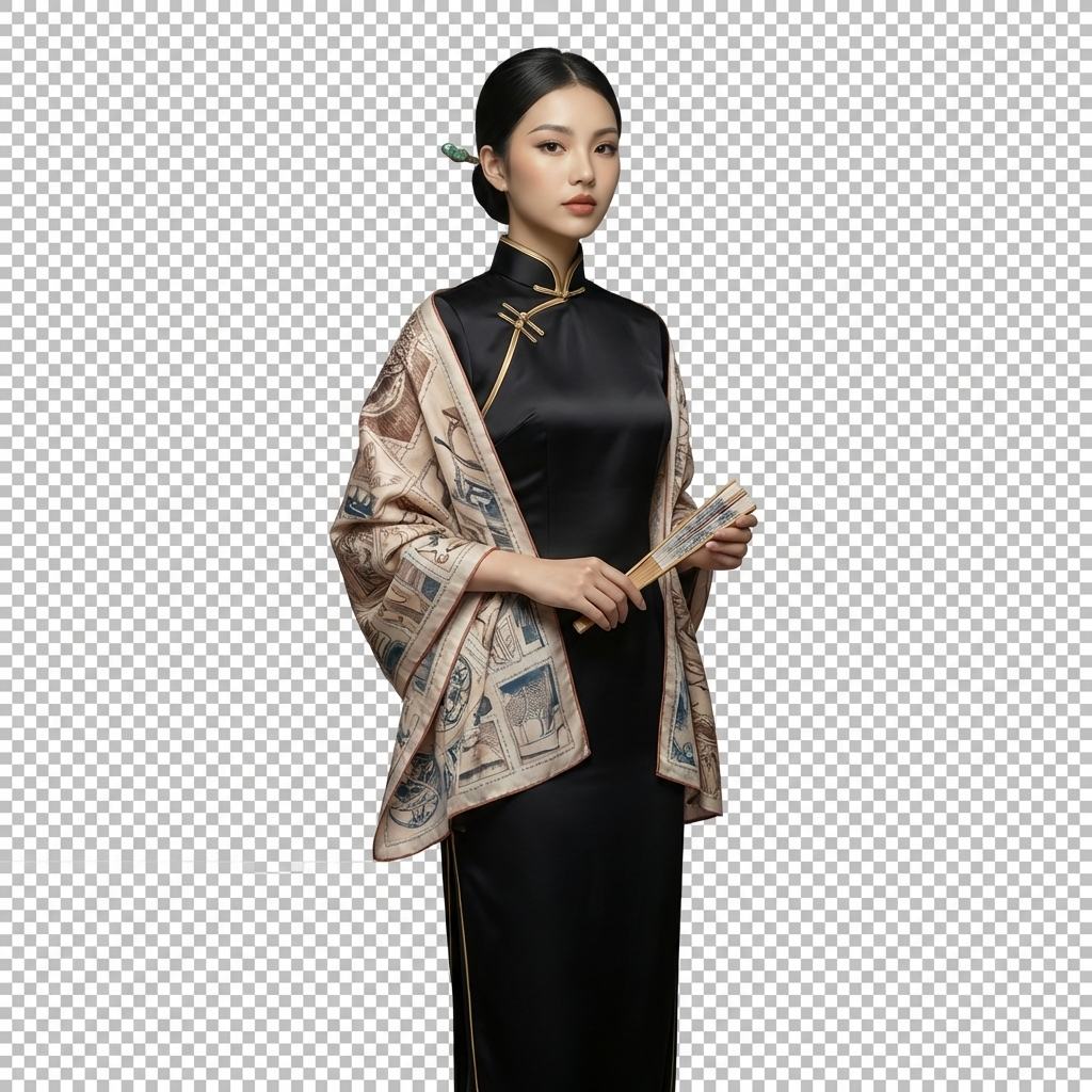 Shu Brocade Shawl - 100% Mulberry Silk | Hand-Cut, Soft & Versatile 140×140cm, modern pattern
