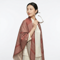 Shu Brocade Shawl - 100% Mulberry Silk | Hand-Cut, Soft & Versatile 140×140cm, traditional pattern
