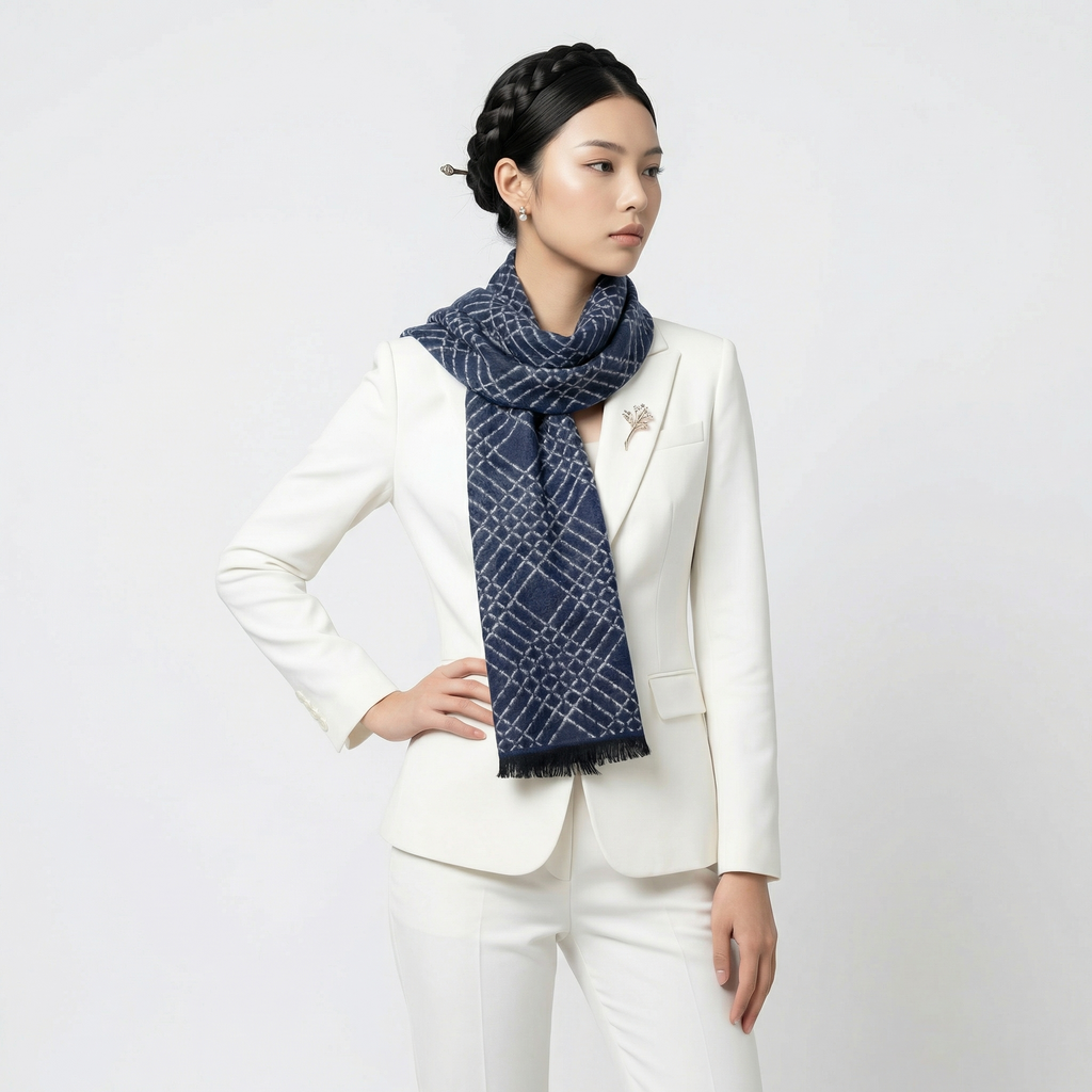 Shu Brocade Scarf – 100% Mulberry Silk | Hand-Cut, Soft &amp; Versatile 180cm*30cm