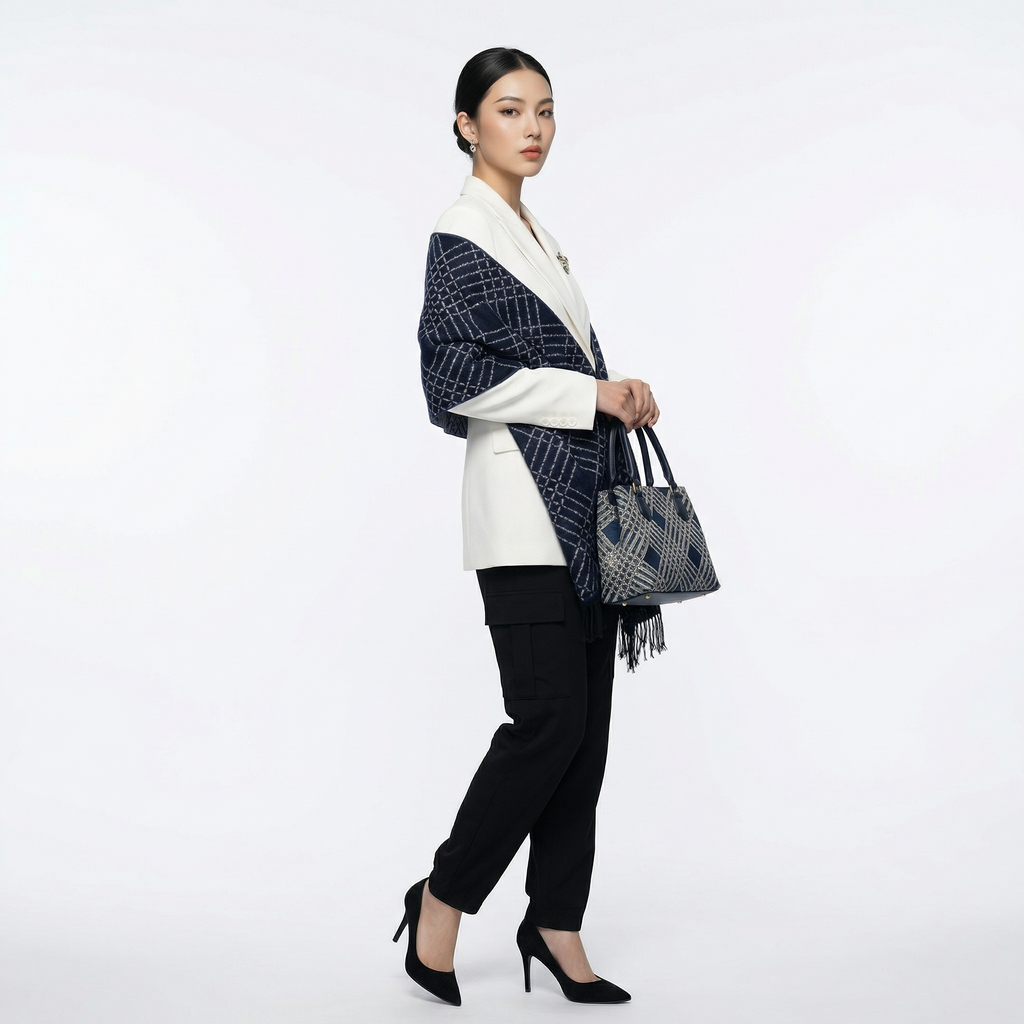 Shu Brocade Scarf – 100% Mulberry Silk | Hand-Cut, Soft &amp; Versatile 180cm*30cm