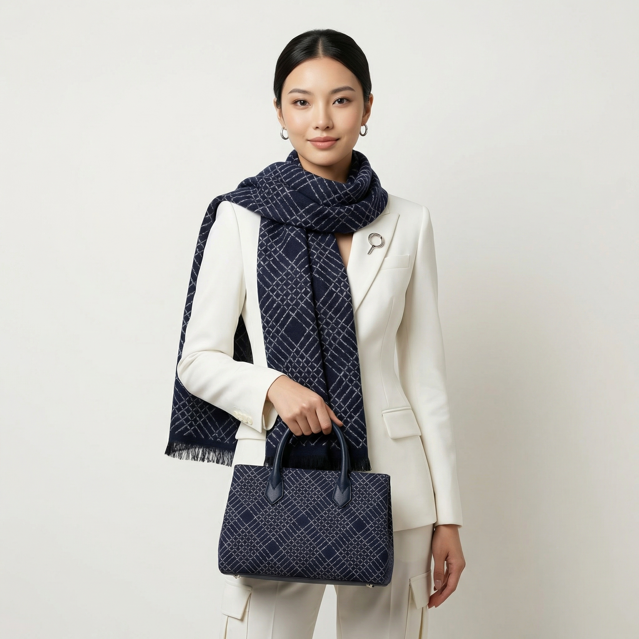Shu Brocade Scarf – 100% Mulberry Silk | Hand-Cut, Soft &amp; Versatile 180cm*30cm