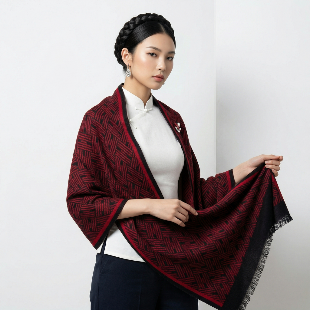 Shu Brocade Scarf – 100% Mulberry Silk | Hand-Cut, Soft &amp; Versatile 180cm*30cm